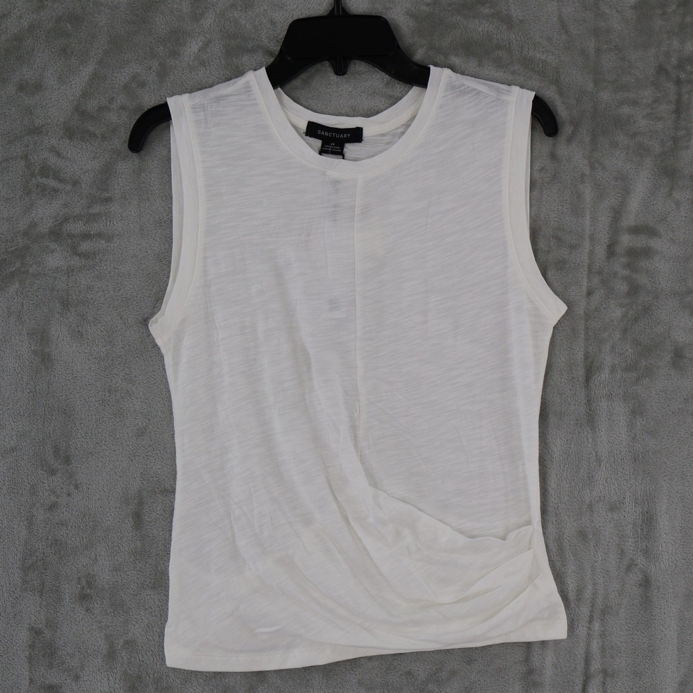 Sanctuary Draped Tank Top Womens XS White Minimalist Staple Casual Summer NWT - Picture 2 of 15